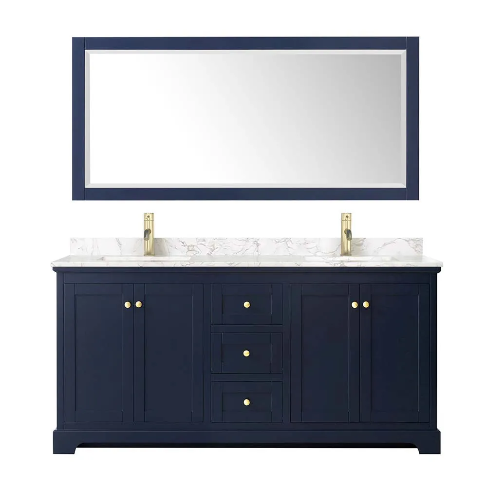 Avery 72 Inch Double Bathroom Vanity in Dark Blue