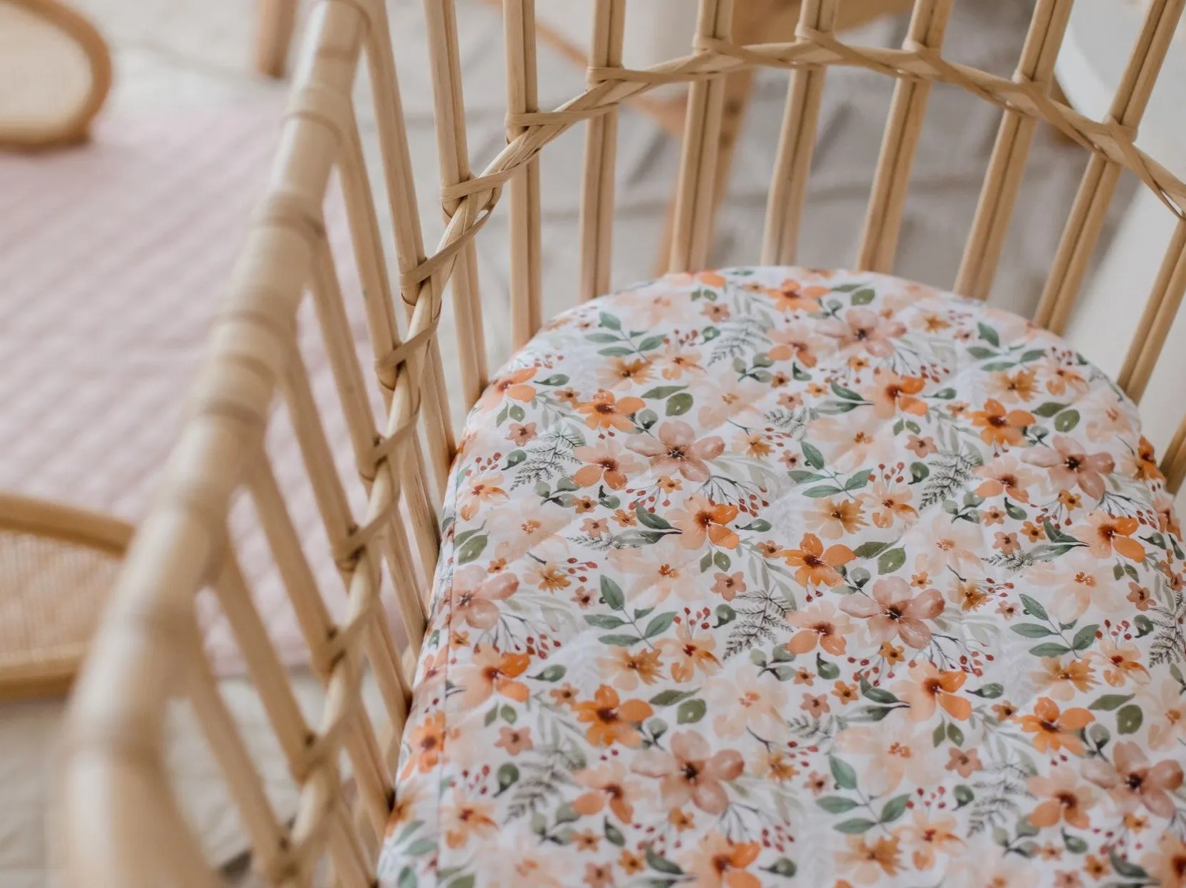Bambella Waterproof Moses Bassinet Sheet | Bloom