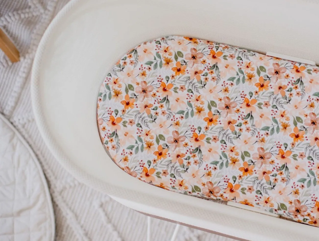 Bambella Waterproof Moses Bassinet Sheet | Bloom