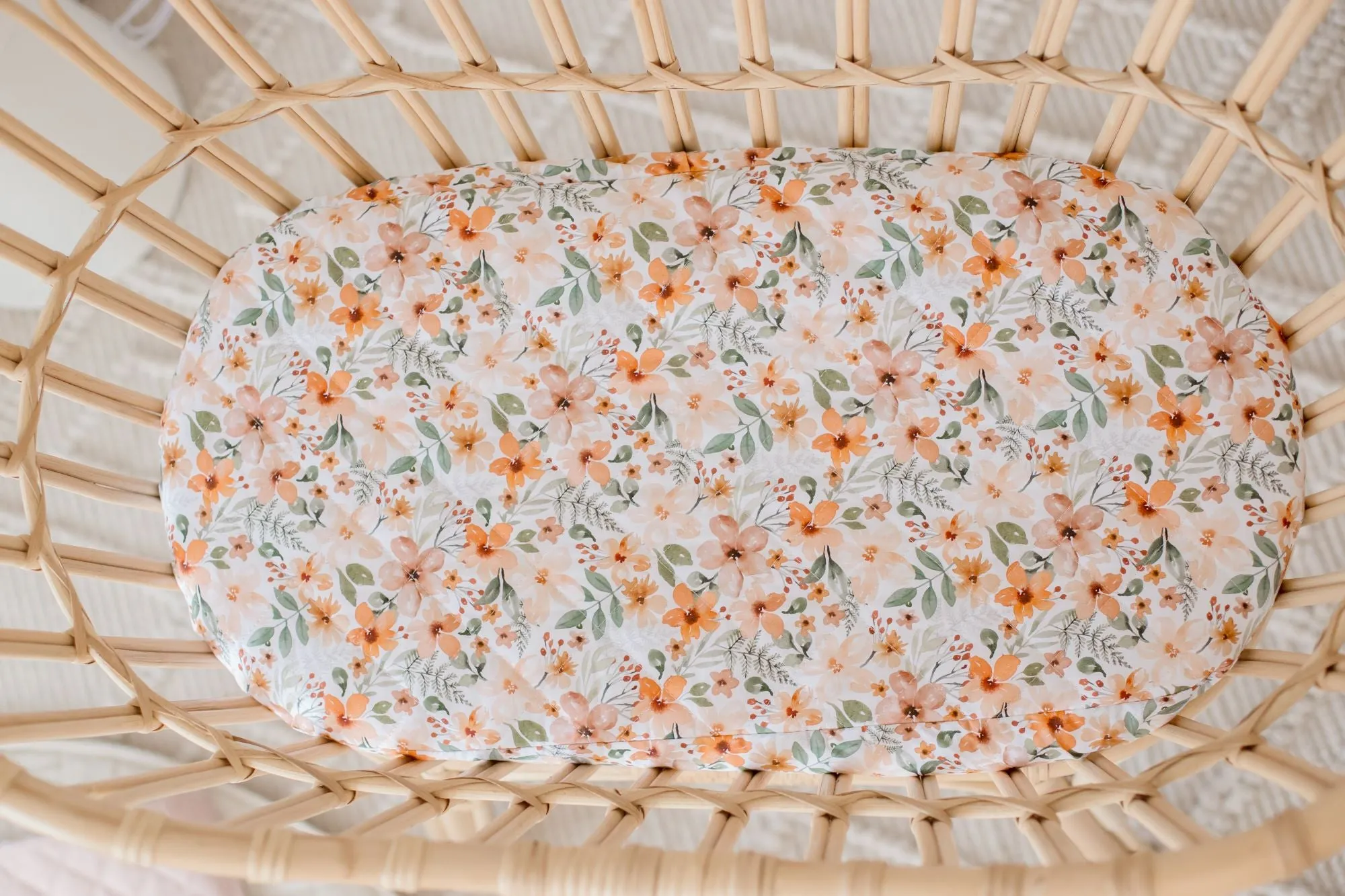 Bambella Waterproof Moses Bassinet Sheet | Bloom