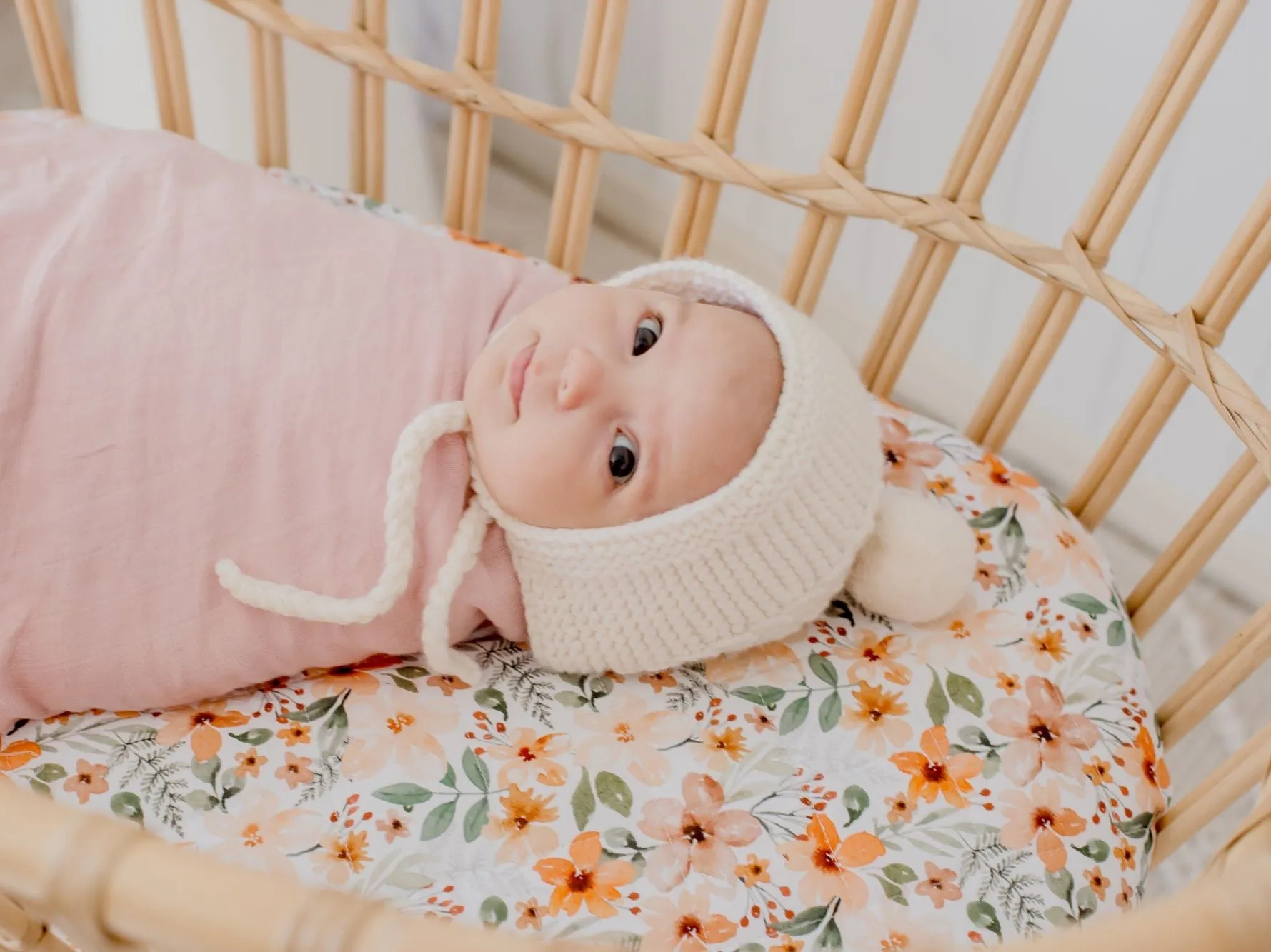 Bambella Waterproof Moses Bassinet Sheet | Bloom