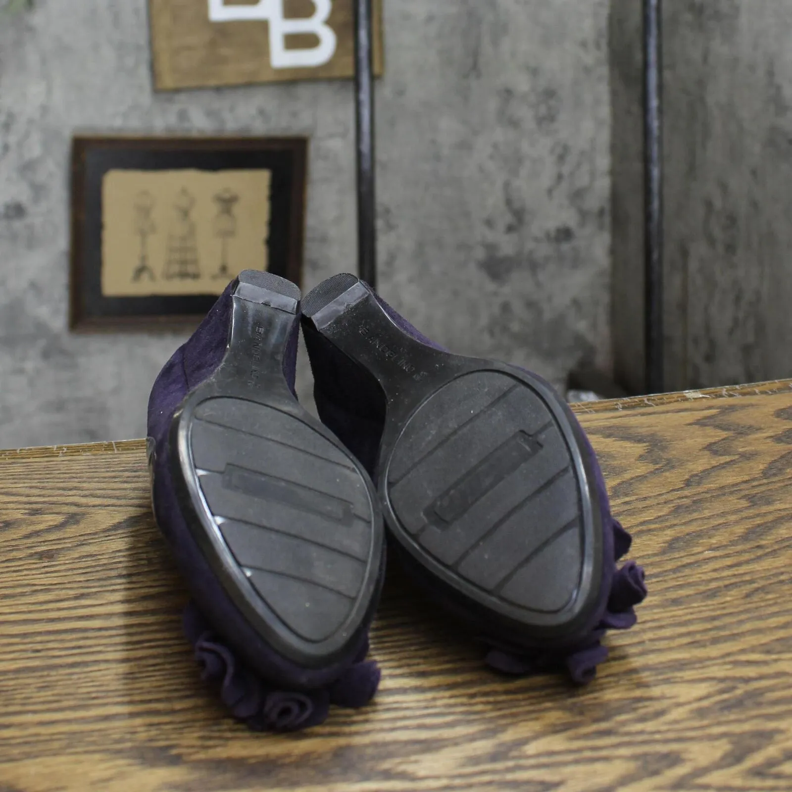Bandolino Womens Vintage Satin Rose Wedges 1673d4fdcacb58 Dark Purple 6.5M