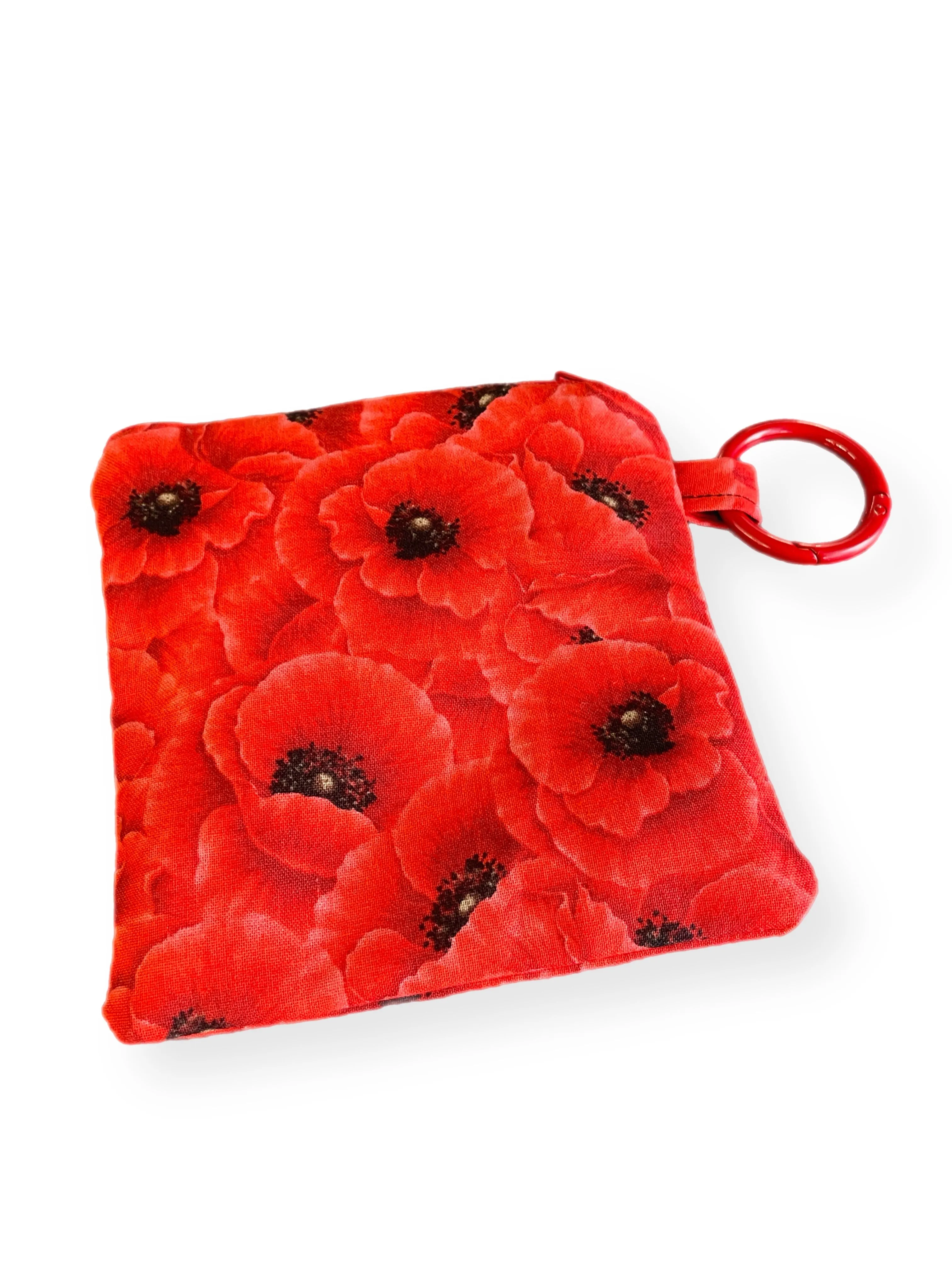 Beautiful red poppies on red greyhound Martingale collar cotton covered 50mm width