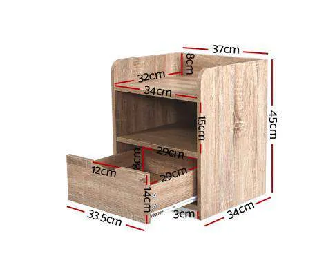 Bedside Table Drawer - Oak Brown