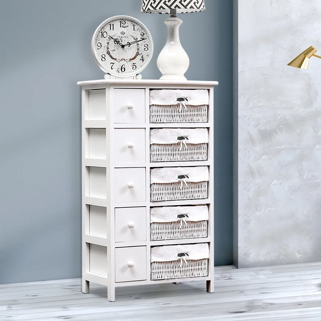 Bedside Tables Chest of 5 Drawers Wood Storage Cabinet Bedroom Furniture