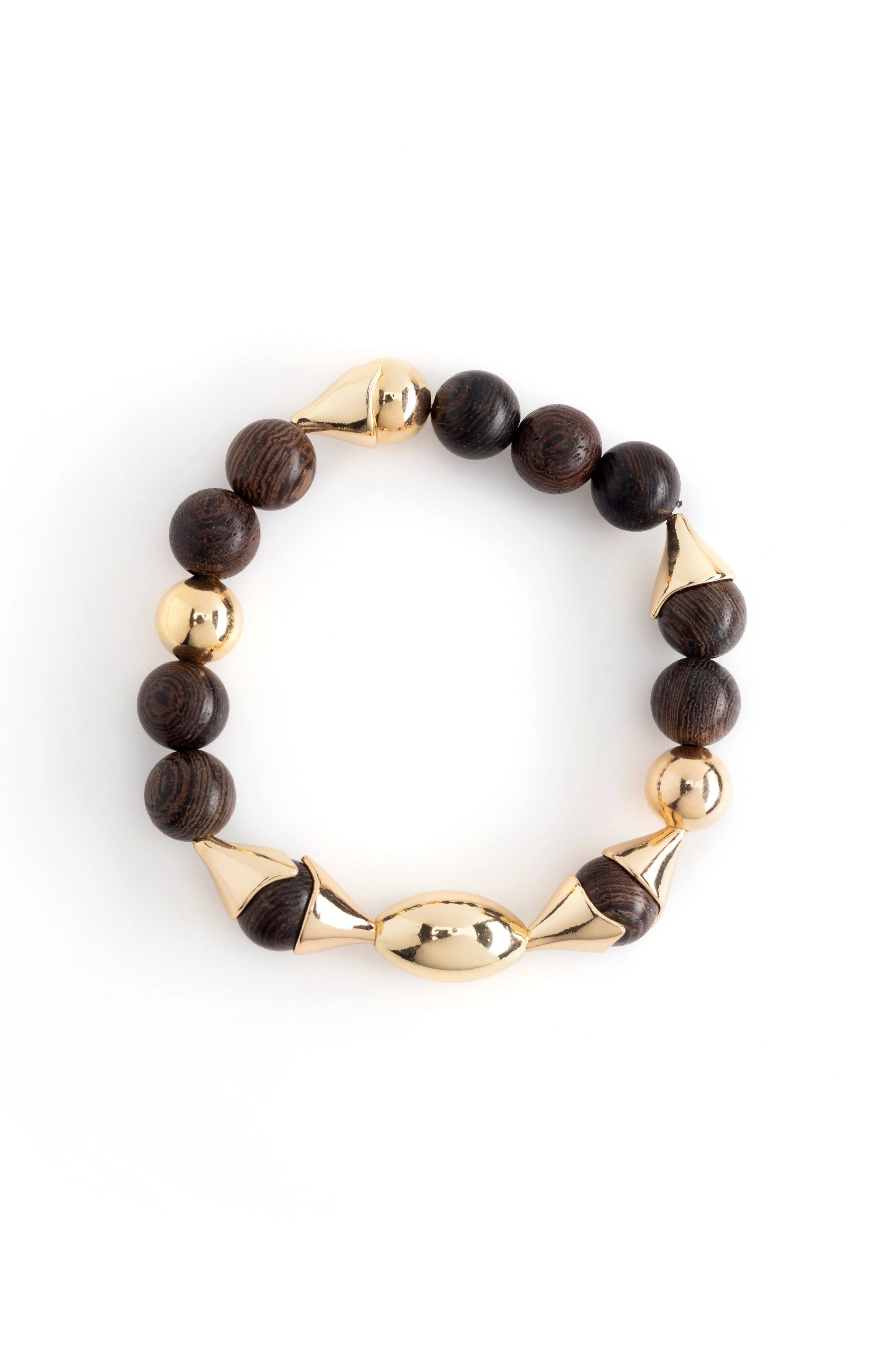 Black Gold Bead Stretchy Bracelet