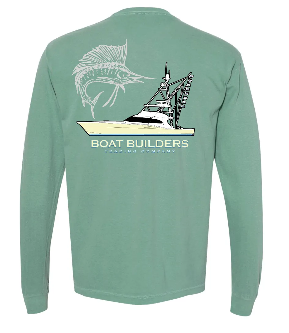 Boat Builders Trading - Yellow Hull Sportfish with Sailfish