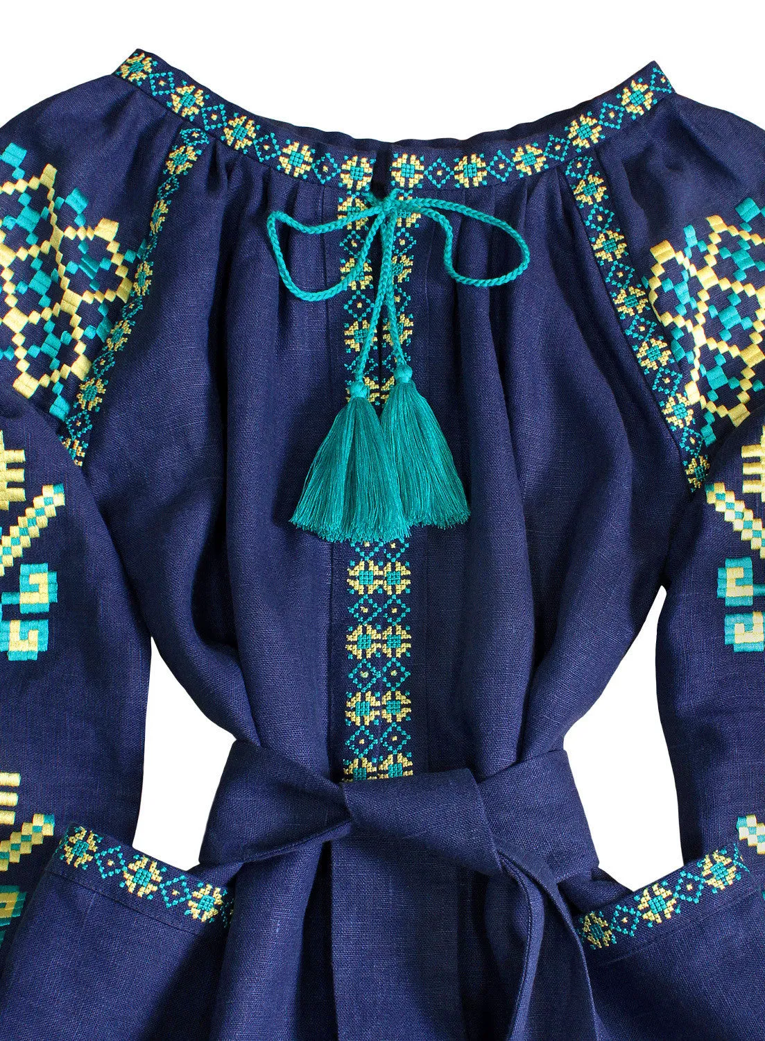 Boho style kaftan with embroidery