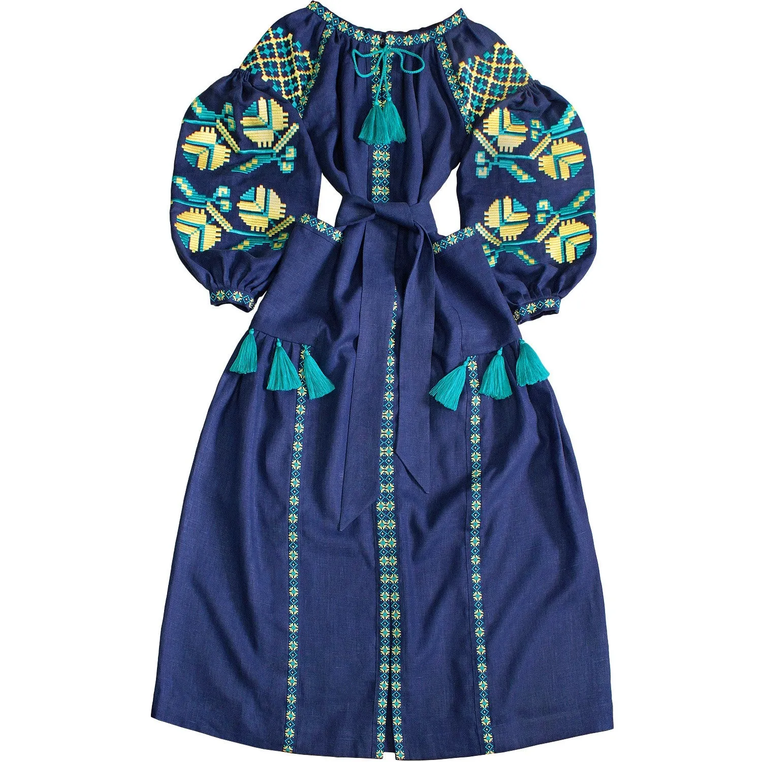 Boho style kaftan with embroidery