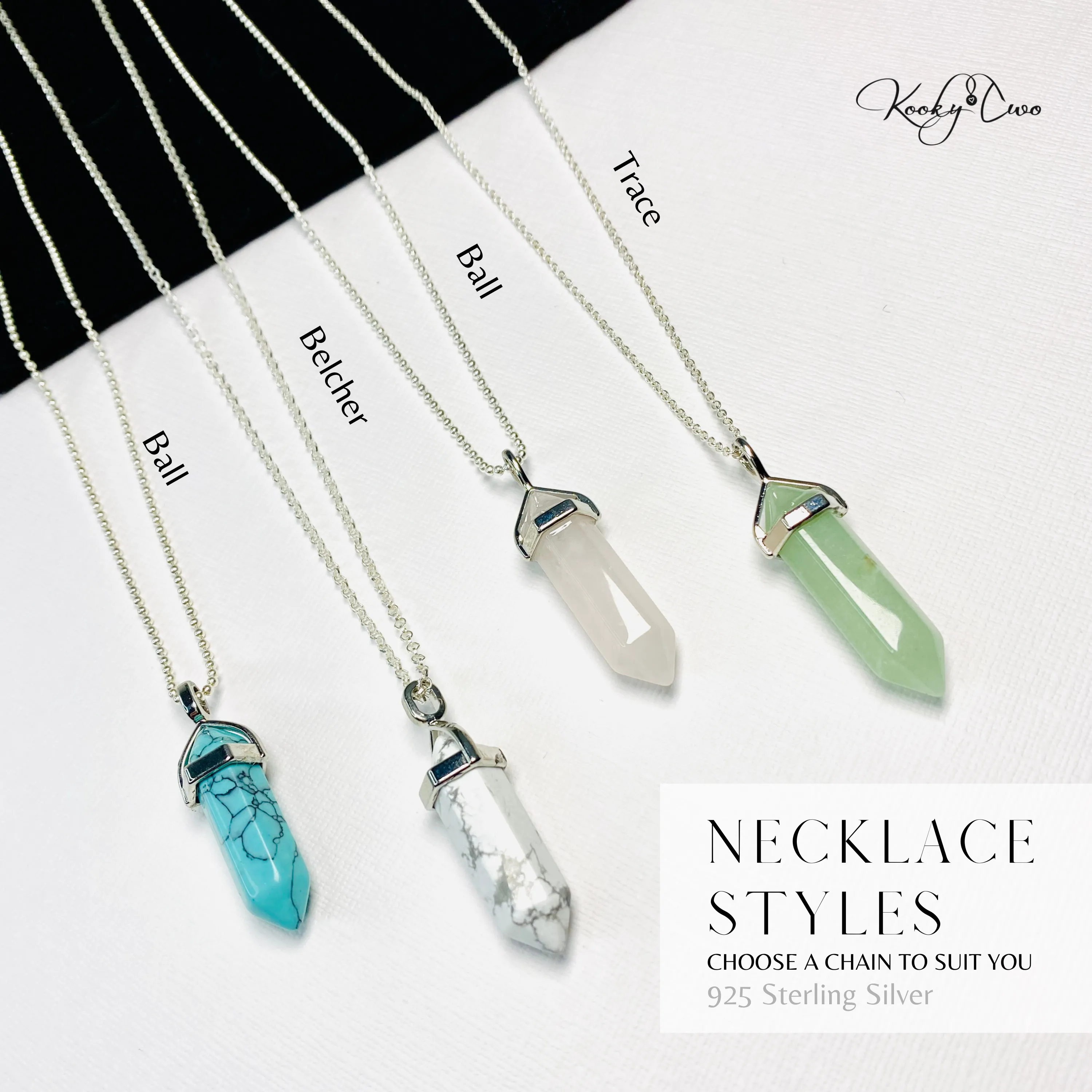 BOHO | Turquoise Howlite Point Necklace Sterling Silver