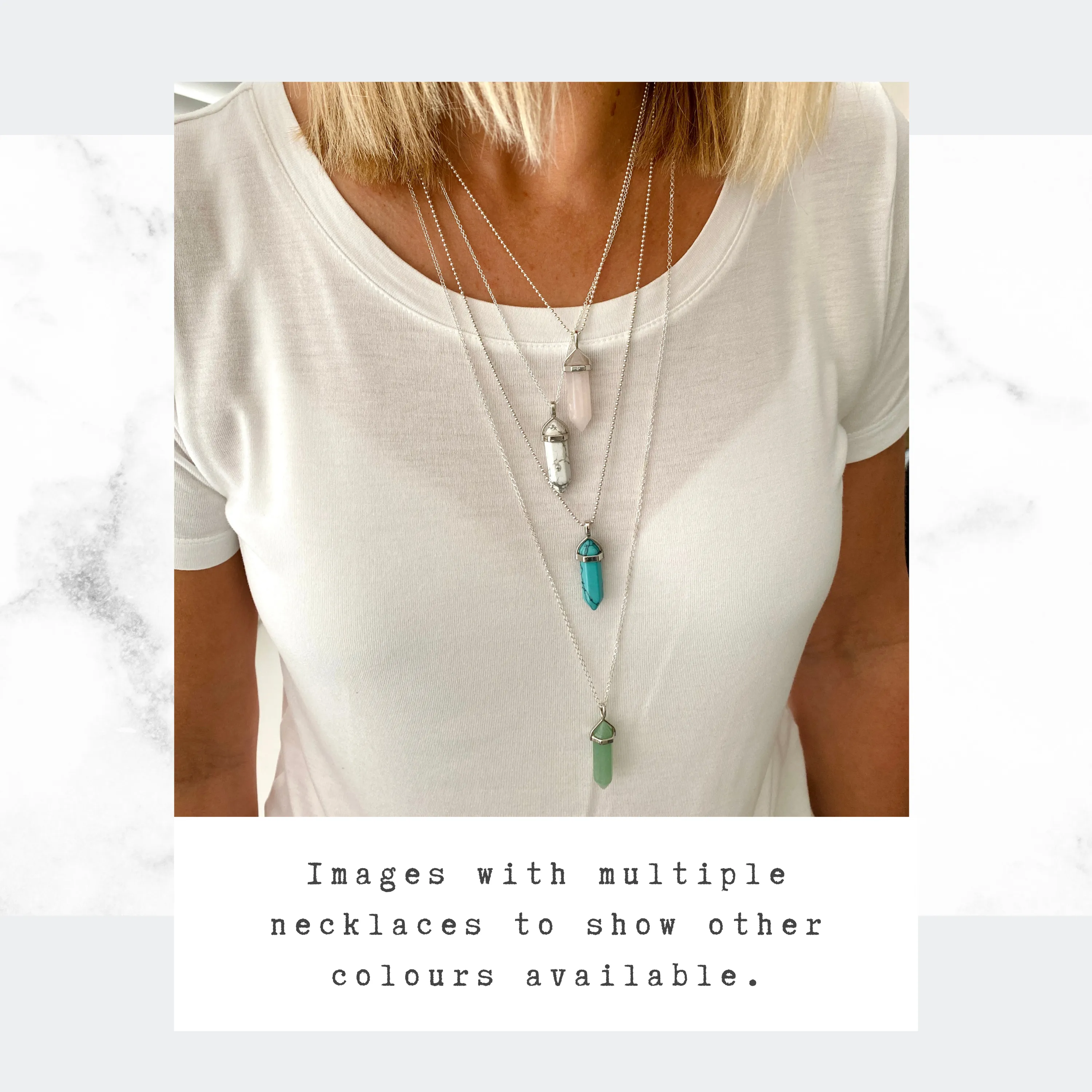 BOHO | Turquoise Howlite Point Necklace Sterling Silver