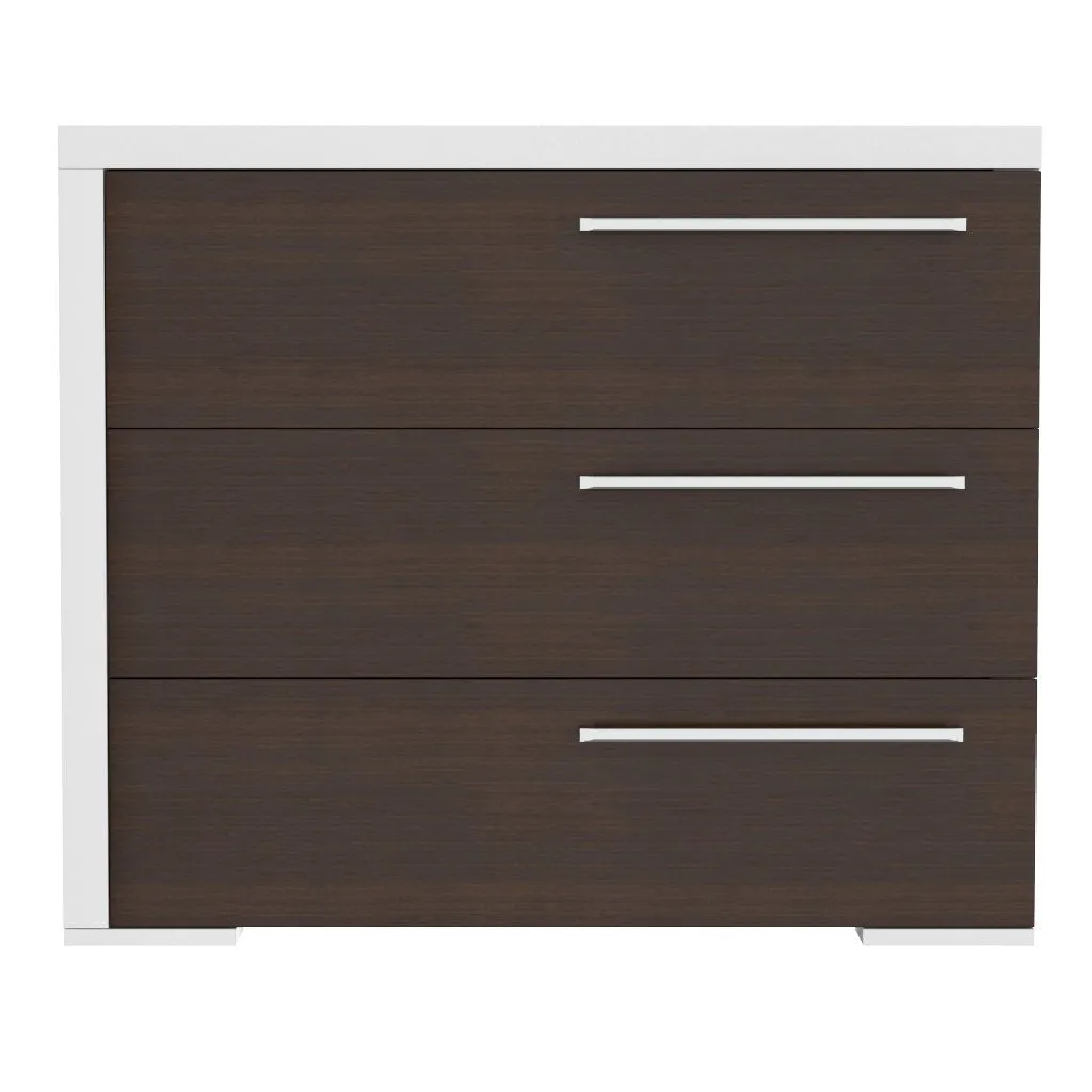Bureay 3 drawer - Alpine - Walnut and White