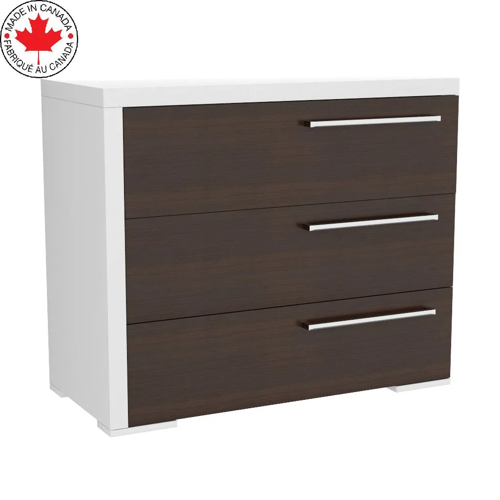 Bureay 3 drawer - Alpine - Walnut and White
