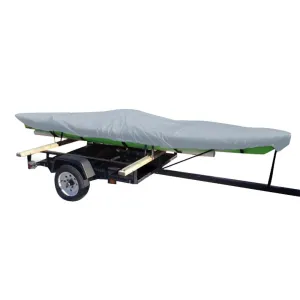 Carver Poly-Flex II Extra Wide Styled-to-Fit Cover f/13.5 Fishing Kayaks Trailerable- Grey