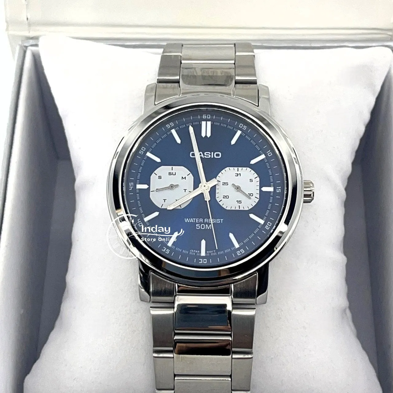 Casio Men's Watch MTP-E335D-2E1 Stainless Steel Band Mineral Glass