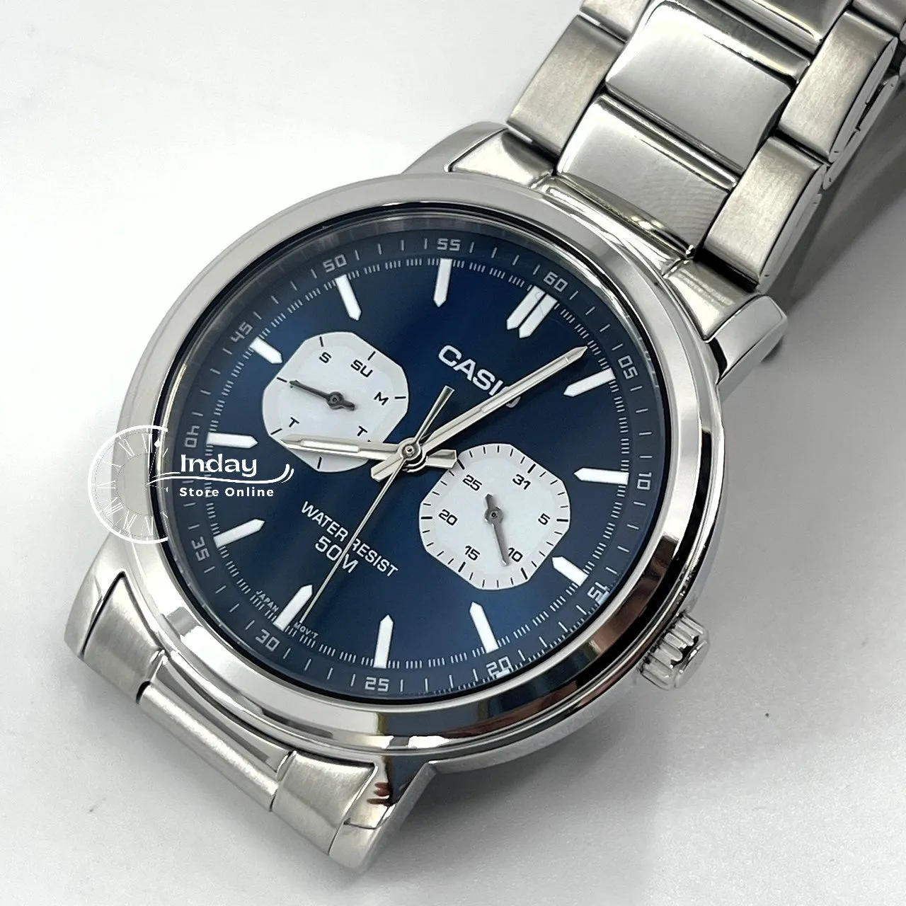 Casio Men's Watch MTP-E335D-2E1 Stainless Steel Band Mineral Glass