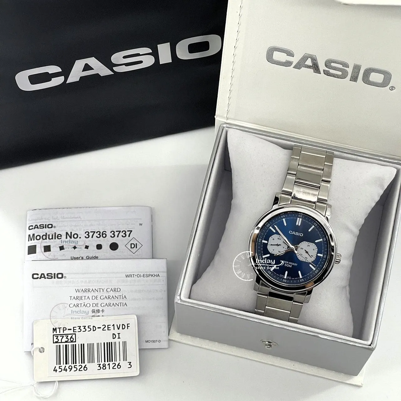 Casio Men's Watch MTP-E335D-2E1 Stainless Steel Band Mineral Glass