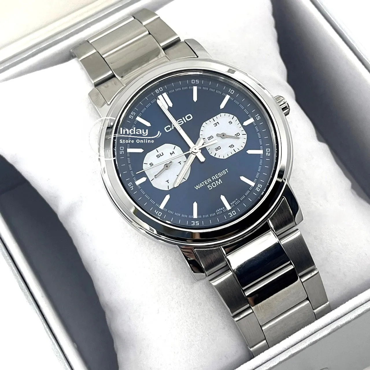 Casio Men's Watch MTP-E335D-2E1 Stainless Steel Band Mineral Glass