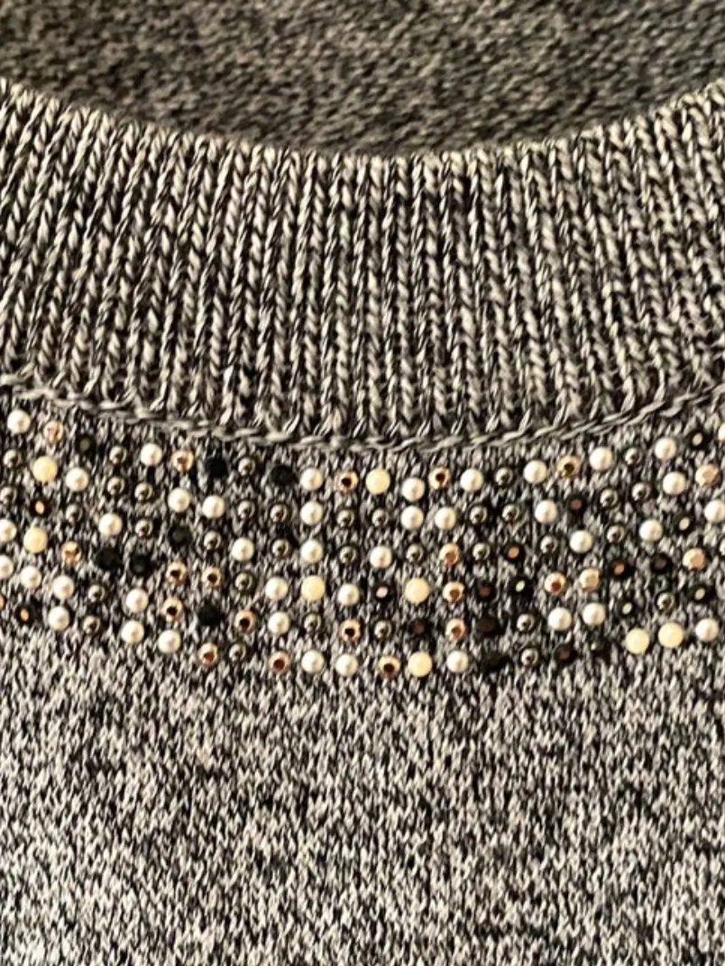 Chanel Sleeveless Bead Accent Slip on Dress