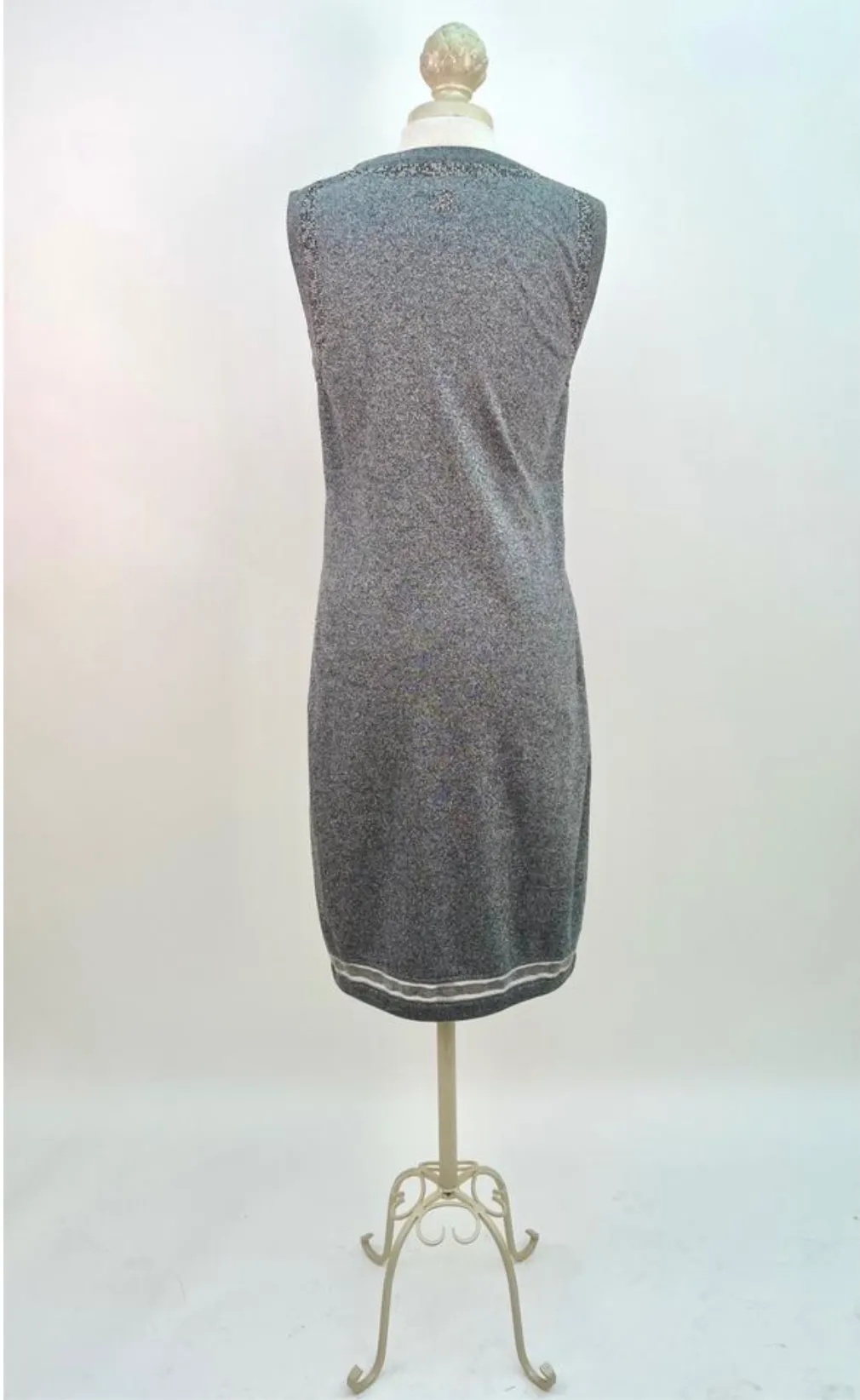 Chanel Sleeveless Bead Accent Slip on Dress