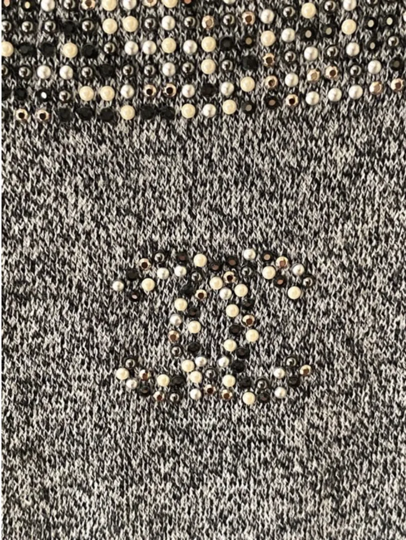Chanel Sleeveless Bead Accent Slip on Dress