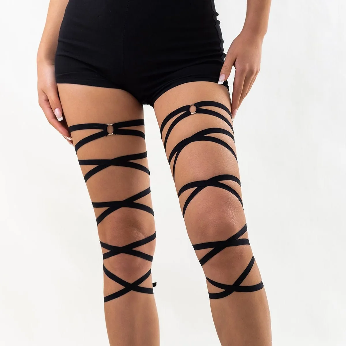 Chic Halo Charm Elastic Band Harness Thigh Leg Chain