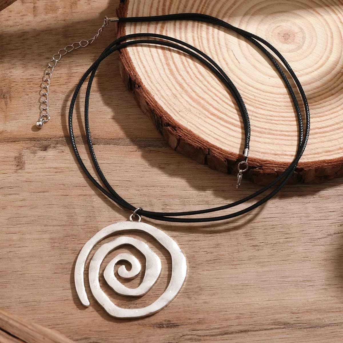 Chic Layered Spiral Wax Cord String Necklace