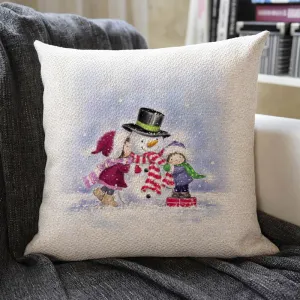 Christmas Themed Linen Pillowcase