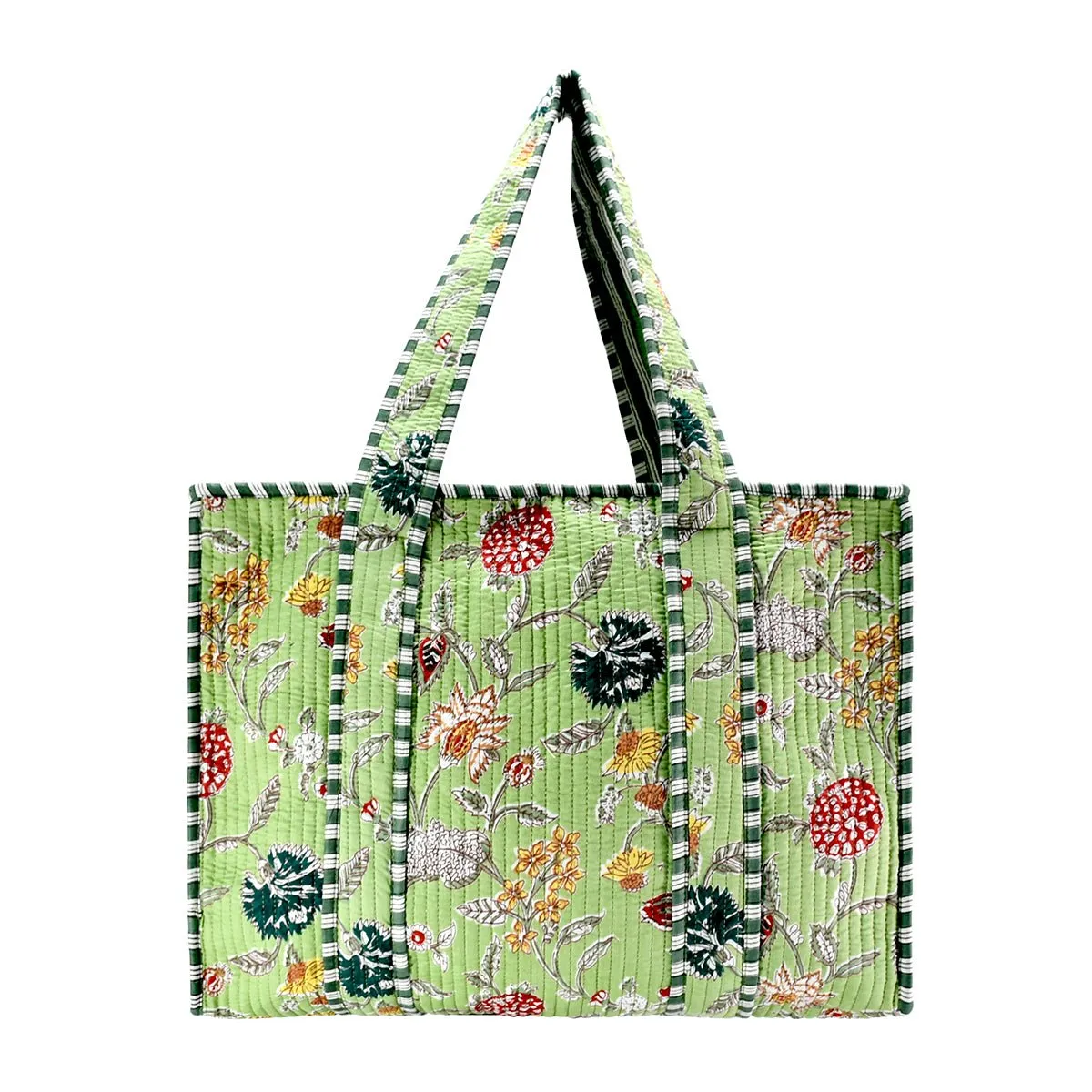 Cotton Block Print Tote Bag- Small & Large