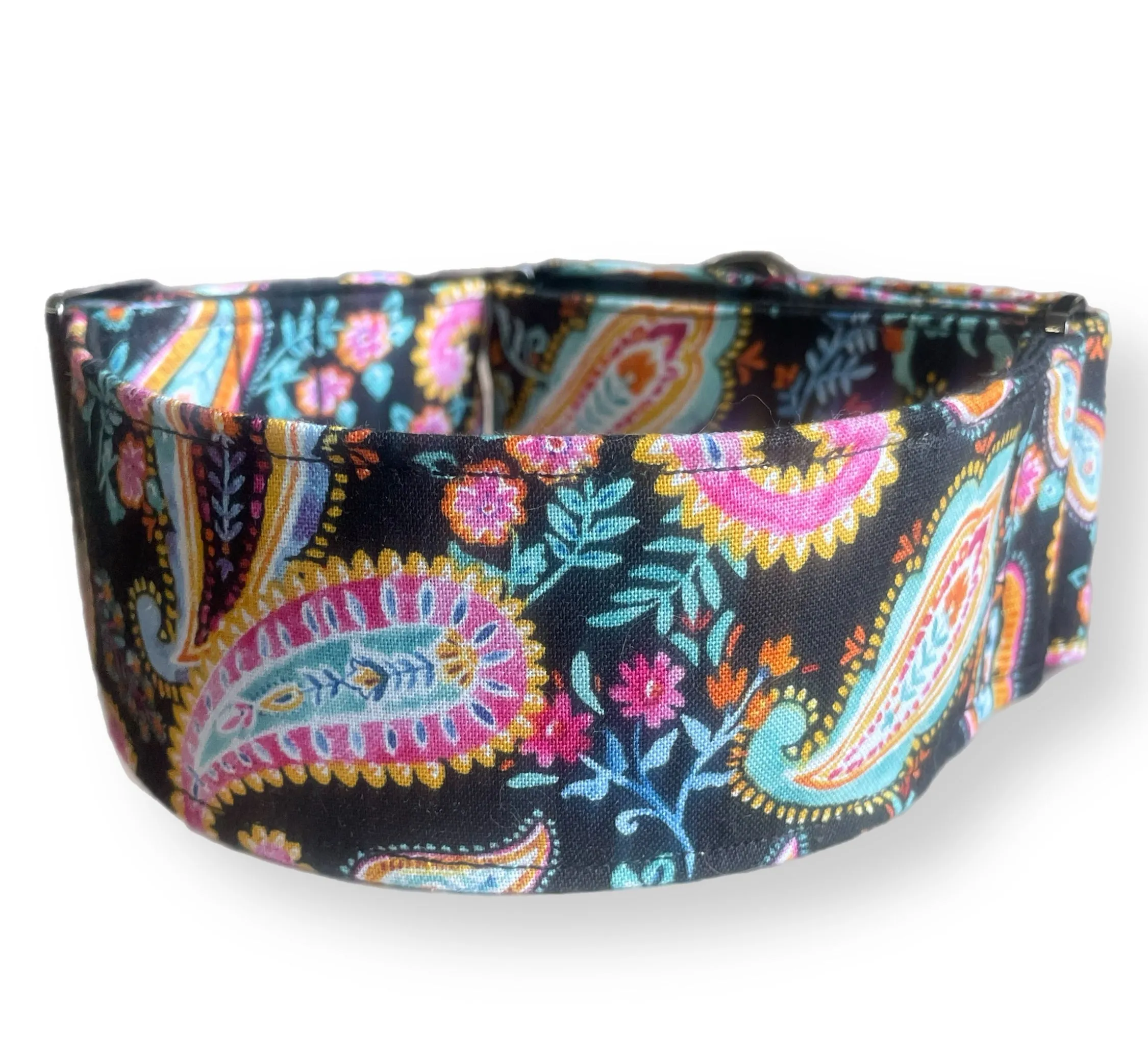 Cotton covered greyhound Martingale collar ‘Byron’ design 50mm width super soft