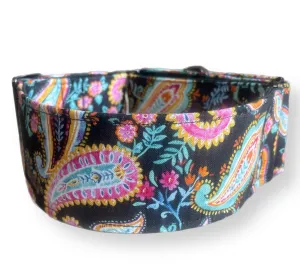 Cotton covered greyhound Martingale collar ‘Byron’ design 50mm width super soft