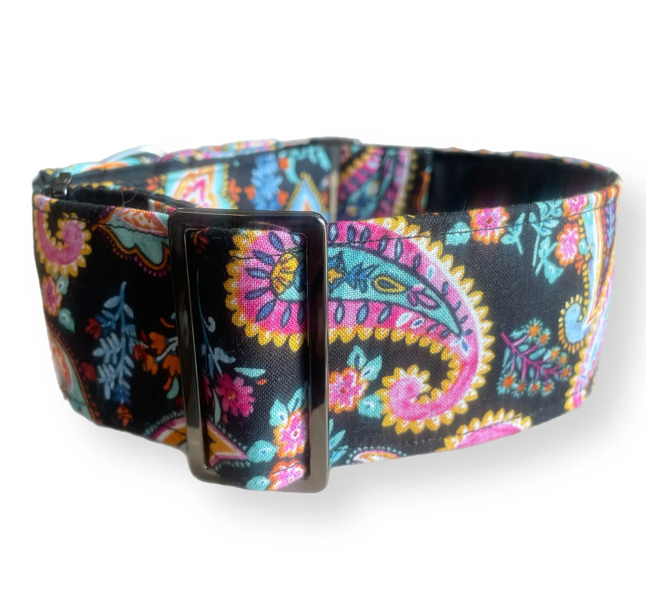 Cotton covered greyhound Martingale collar ‘Byron’ design 50mm width super soft