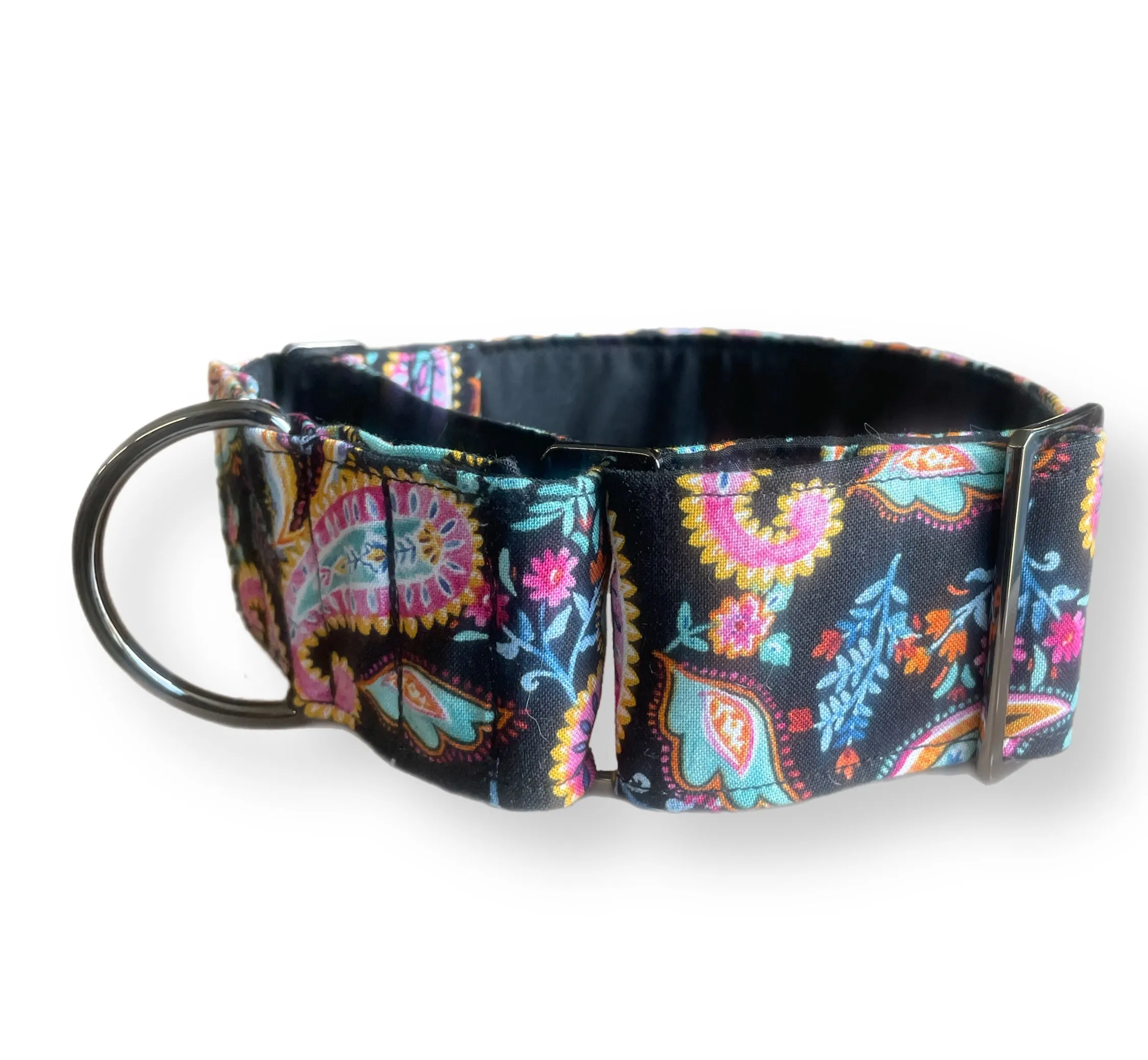 Cotton covered greyhound Martingale collar ‘Byron’ design 50mm width super soft