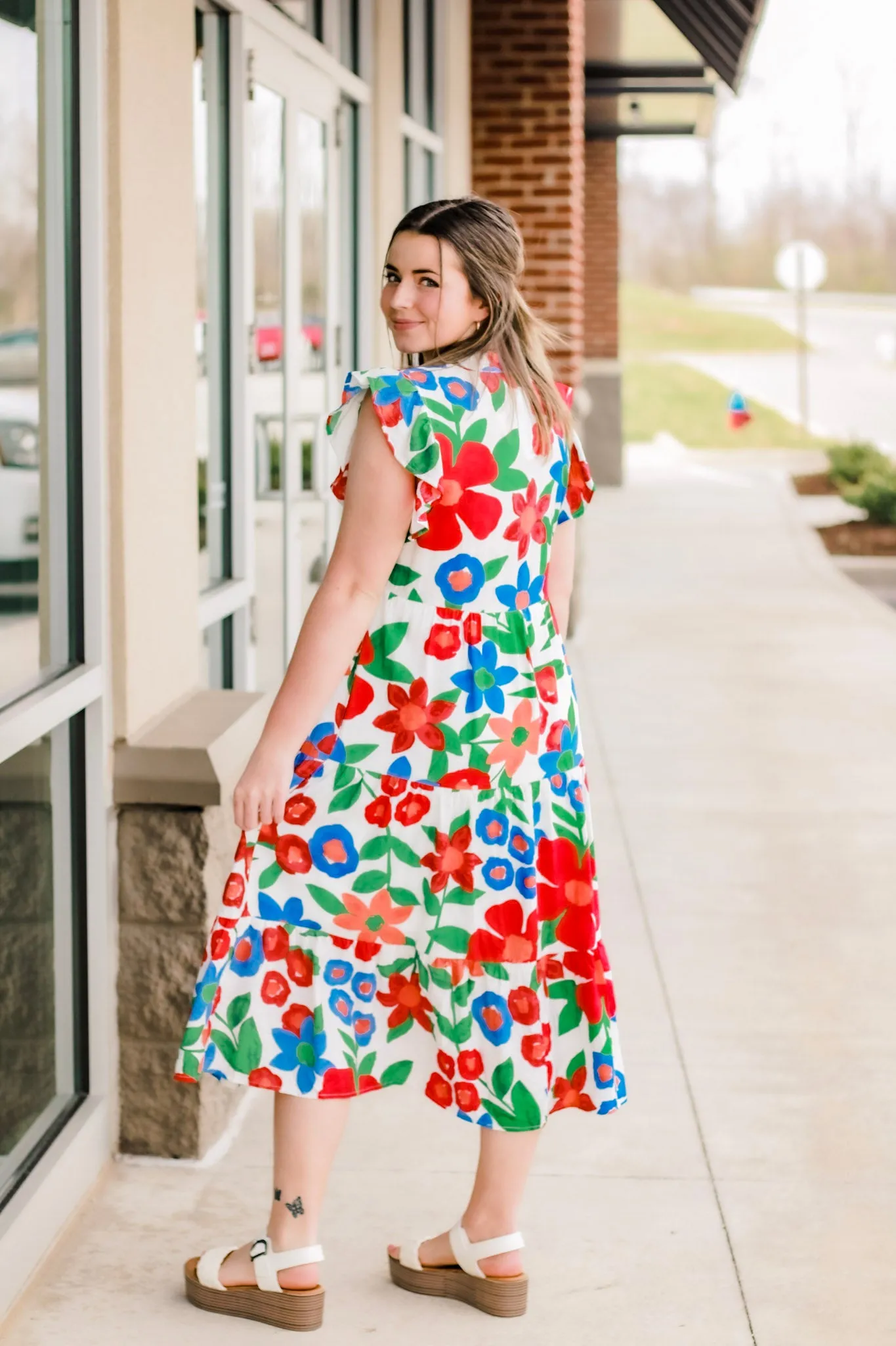 Cruising the Seven Seas Midi Dress in White