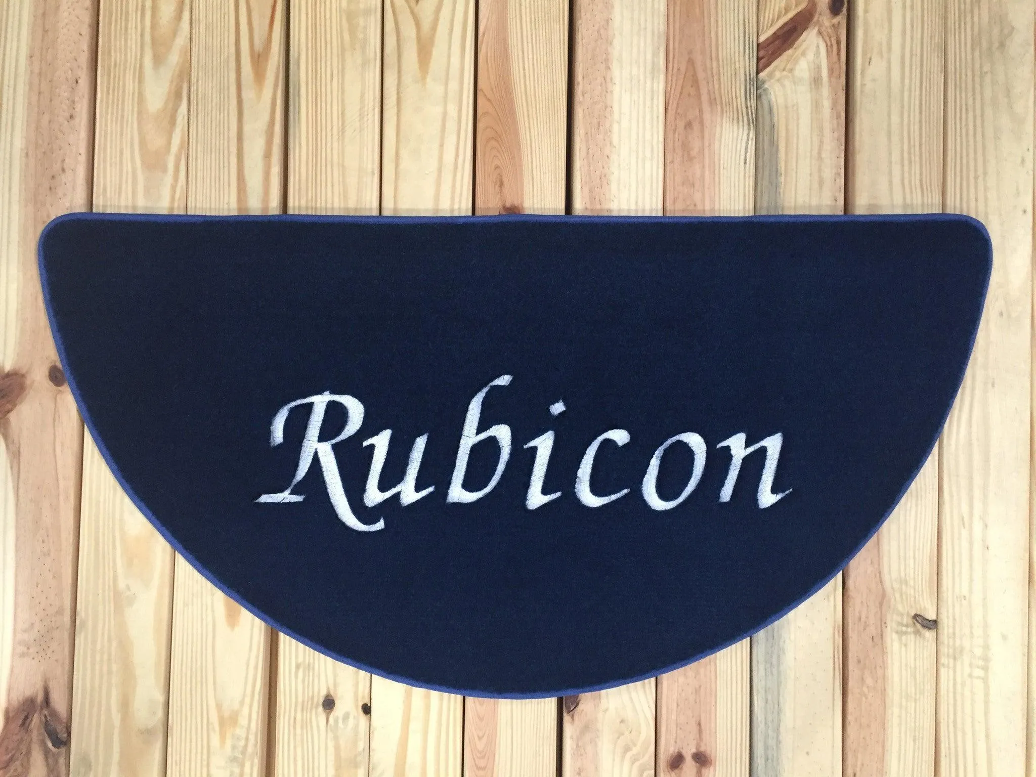 Custom 18" X 36" Marine, Dock and Deck Mats Half Moon w/Binding