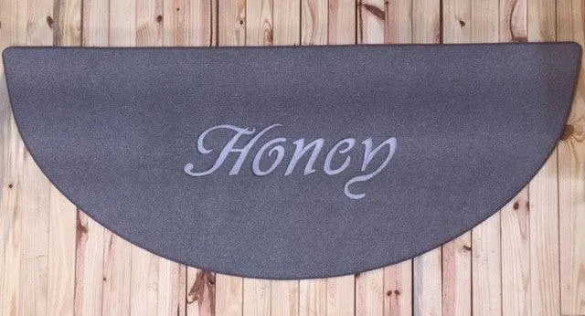 Custom 18" X 36" Marine, Dock and Deck Mats Half Moon w/Binding