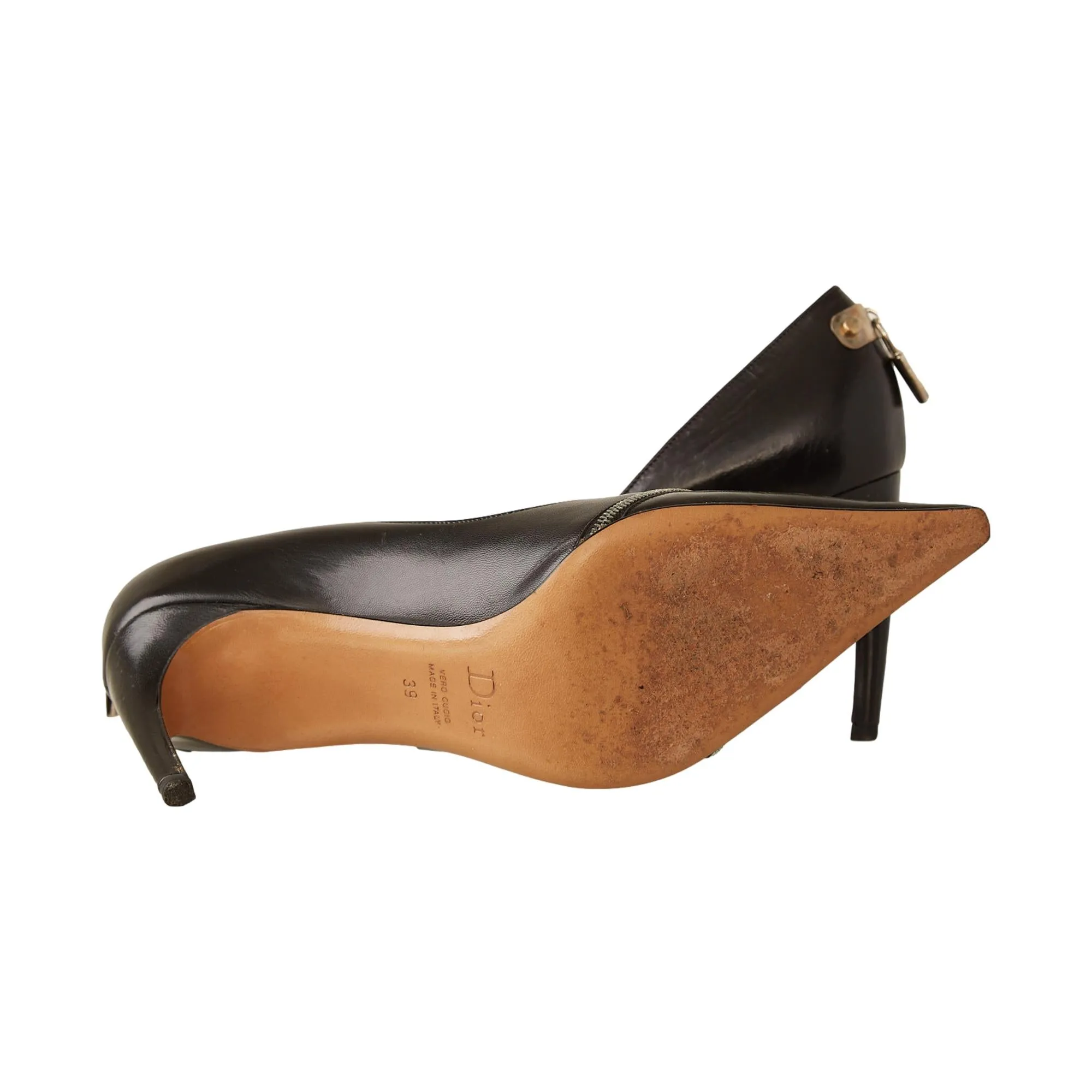 Dior Black Zipper Heels