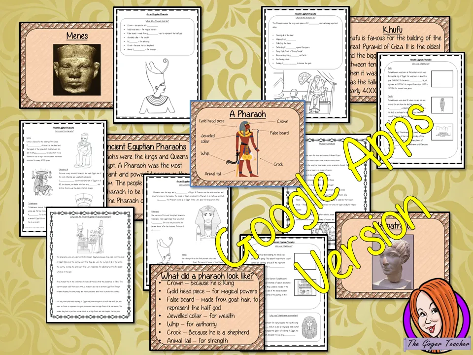 Distance Learning Ancient Egyptian Pharaohs Google Slides Lesson