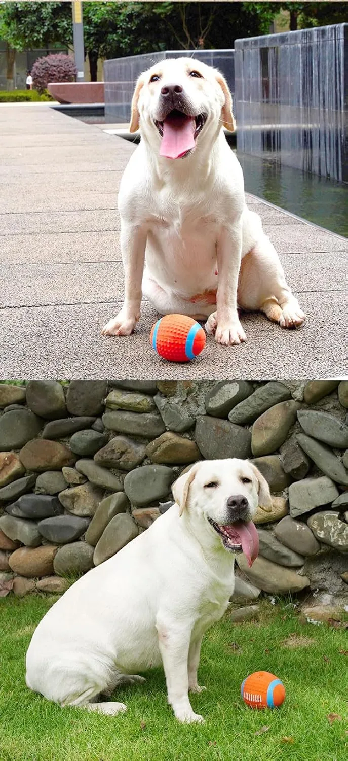 Dog ball squeaky yellow and blue ball dogs just love these