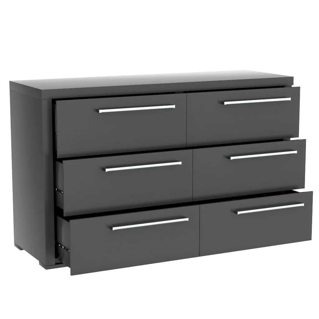 double dresser drawer 6 - Alpine - Dark Gray