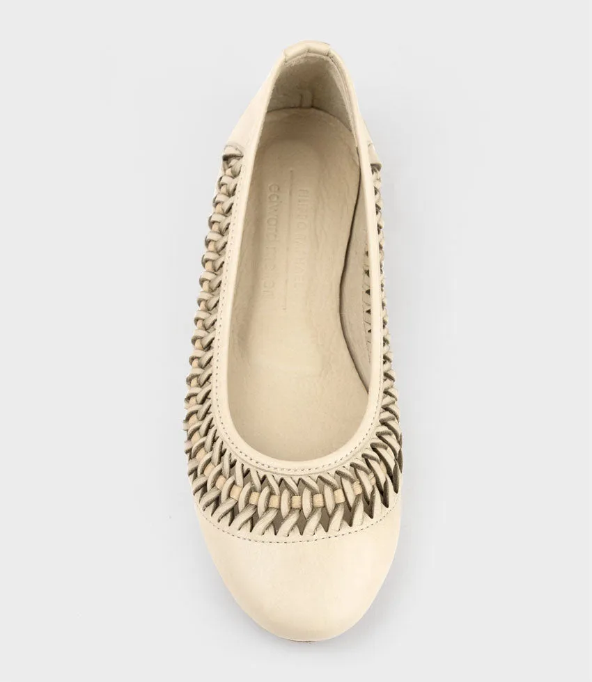 EMINA Woven Detail Ballet in Beige