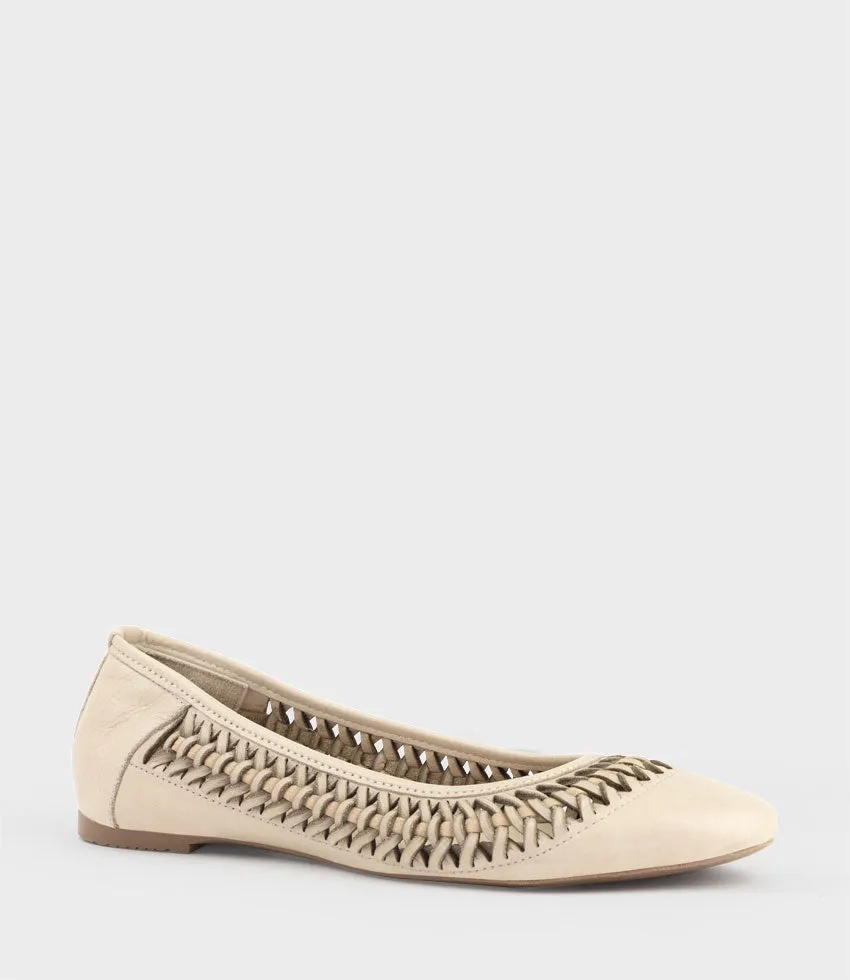 EMINA Woven Detail Ballet in Beige
