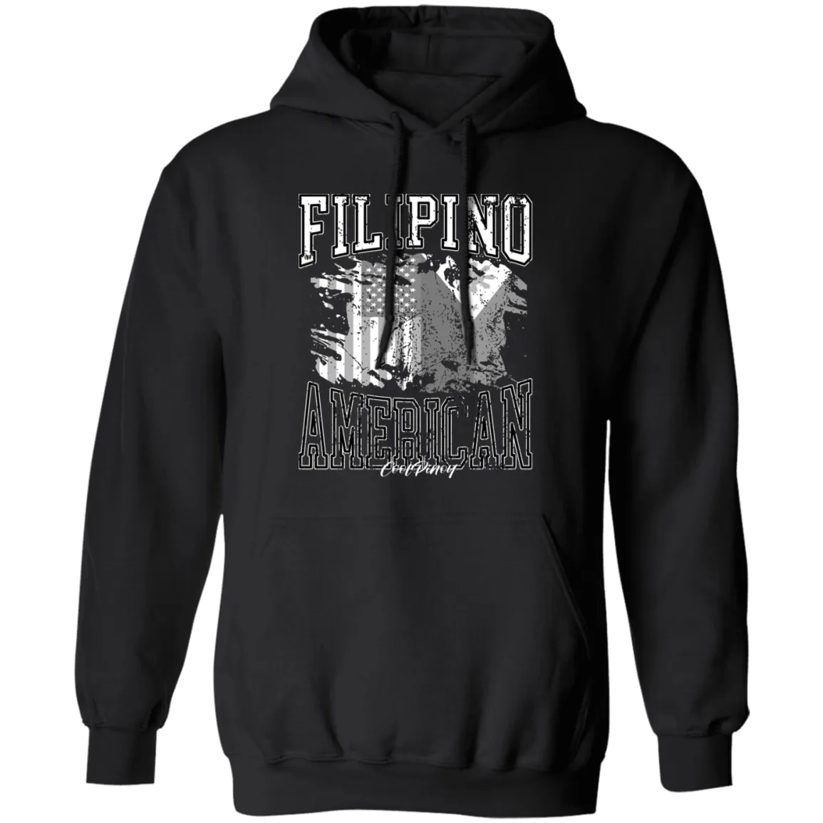 Filipino American Flags Distressed Unisex Pullover Hoodie