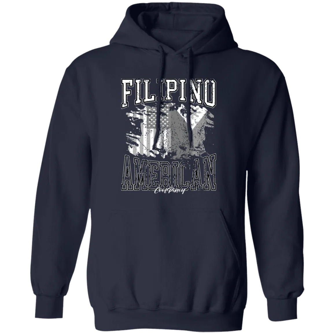 Filipino American Flags Distressed Unisex Pullover Hoodie