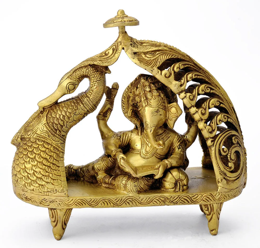 God Ganesha on Swan Boat