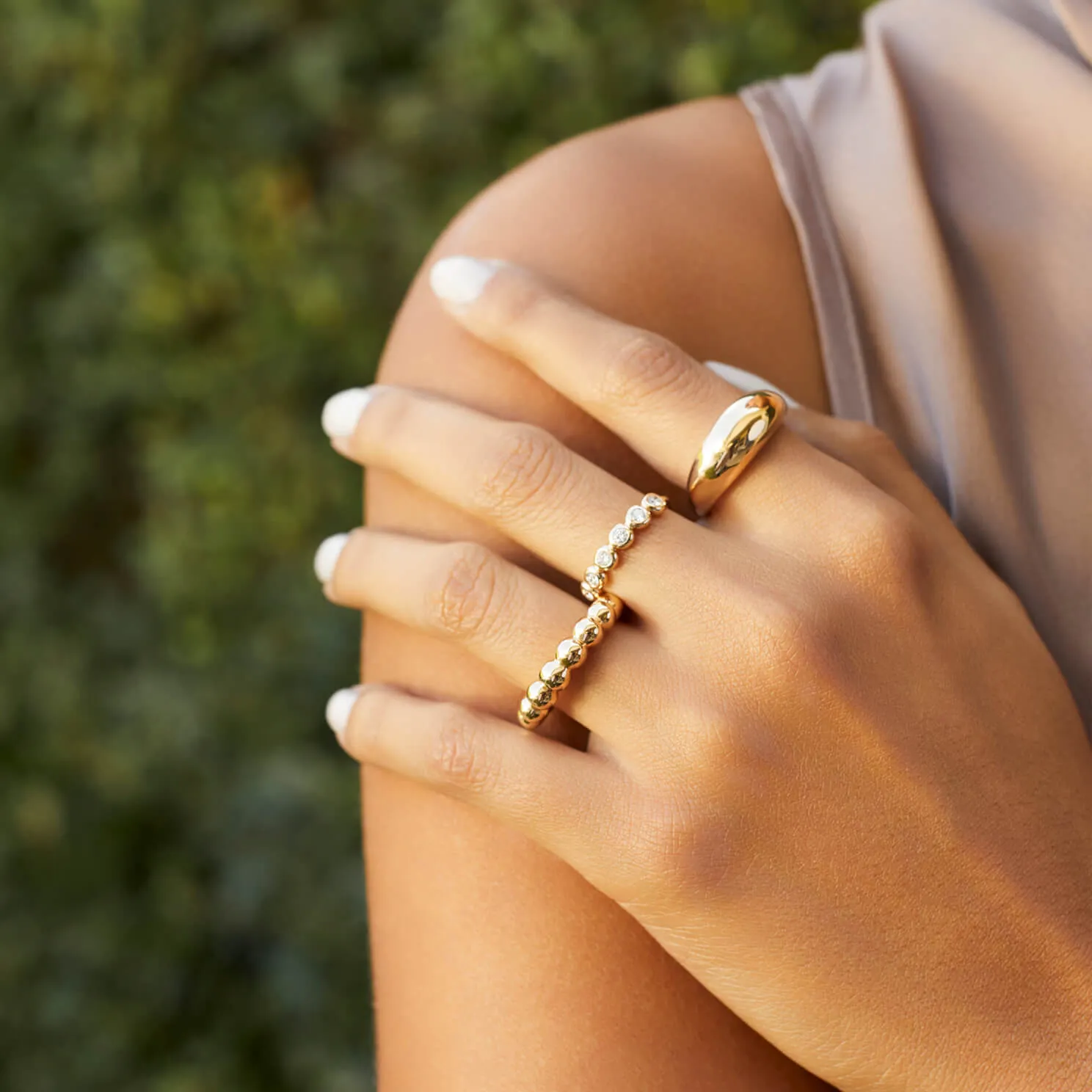 Gold Jumbo Ball Stack Ring