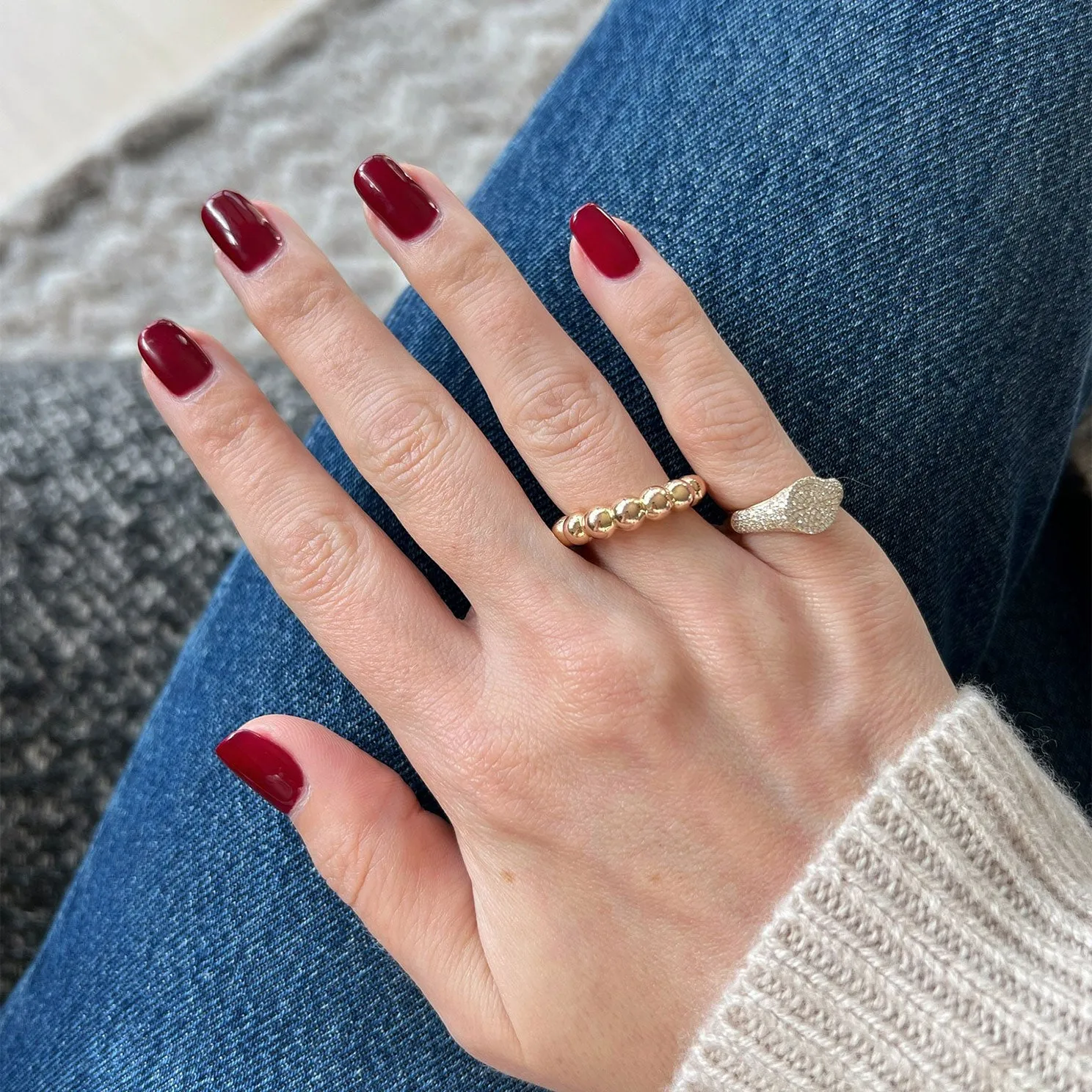 Gold Jumbo Ball Stack Ring