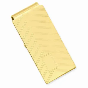 Gold Plated Angles Engravable Hinged Money Clip