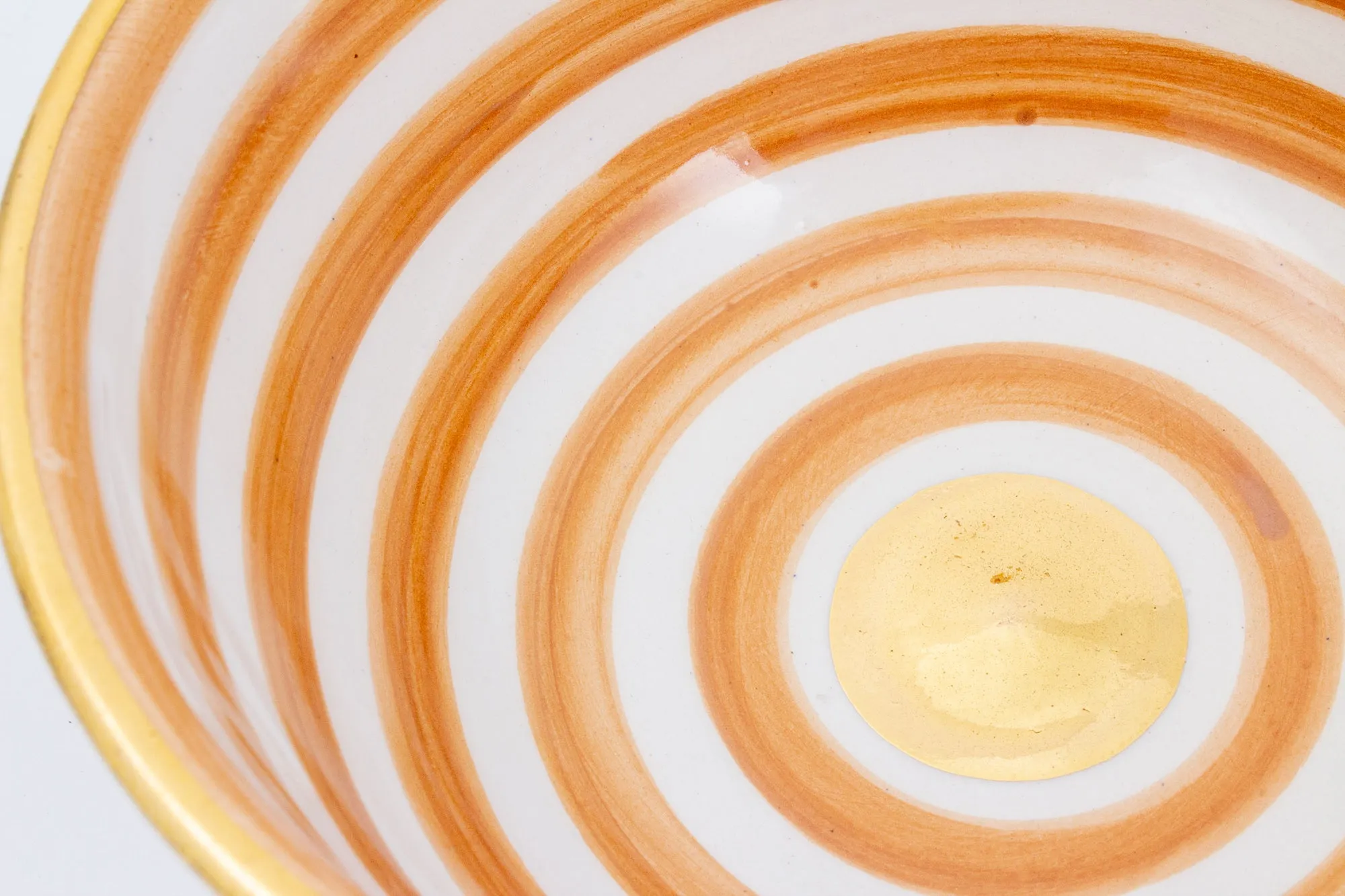 Handmade Nude Glazed Moroccan Bowl with 12K Gold Accents | Small