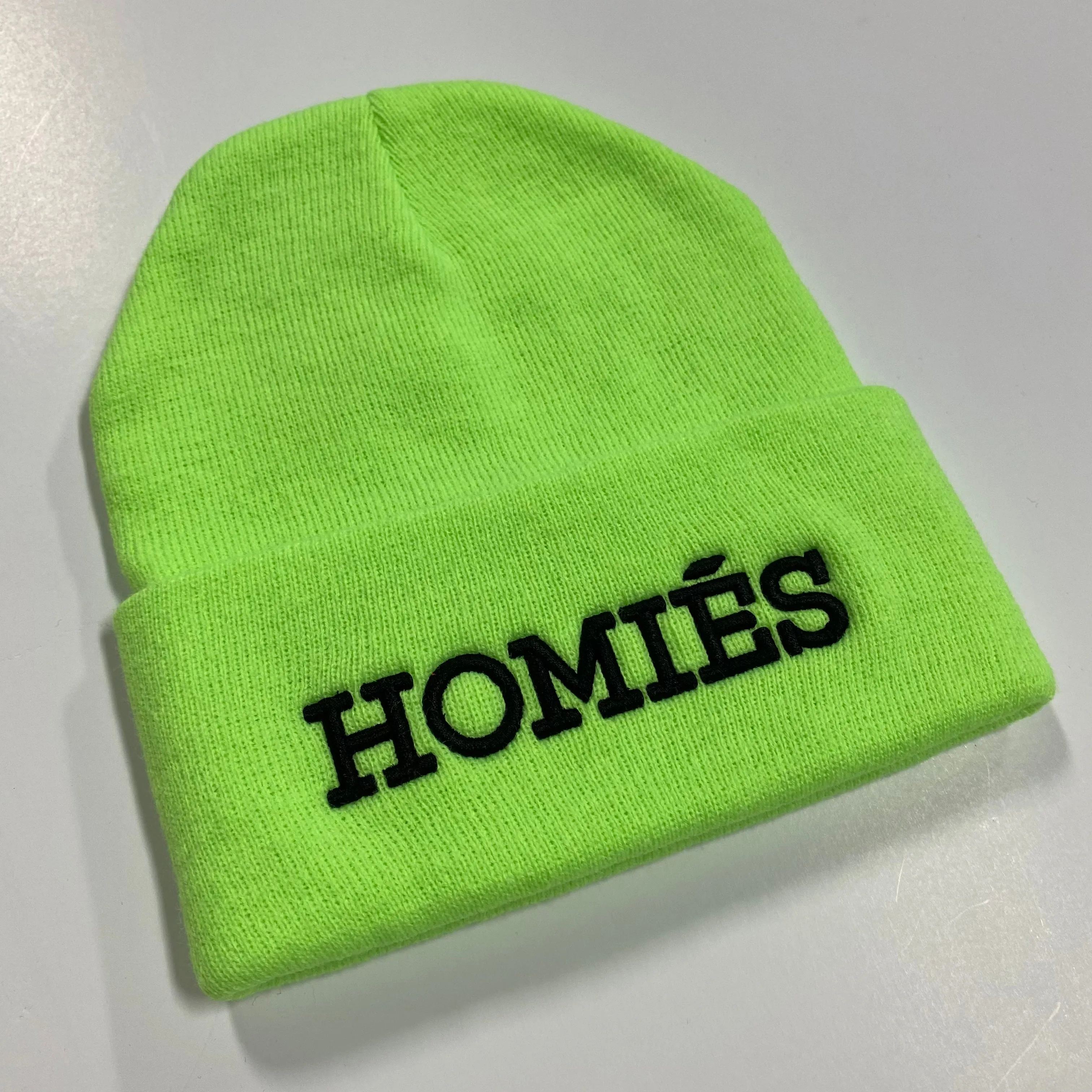 HOMIÉS NEON GREEN/BLACK BEANIE